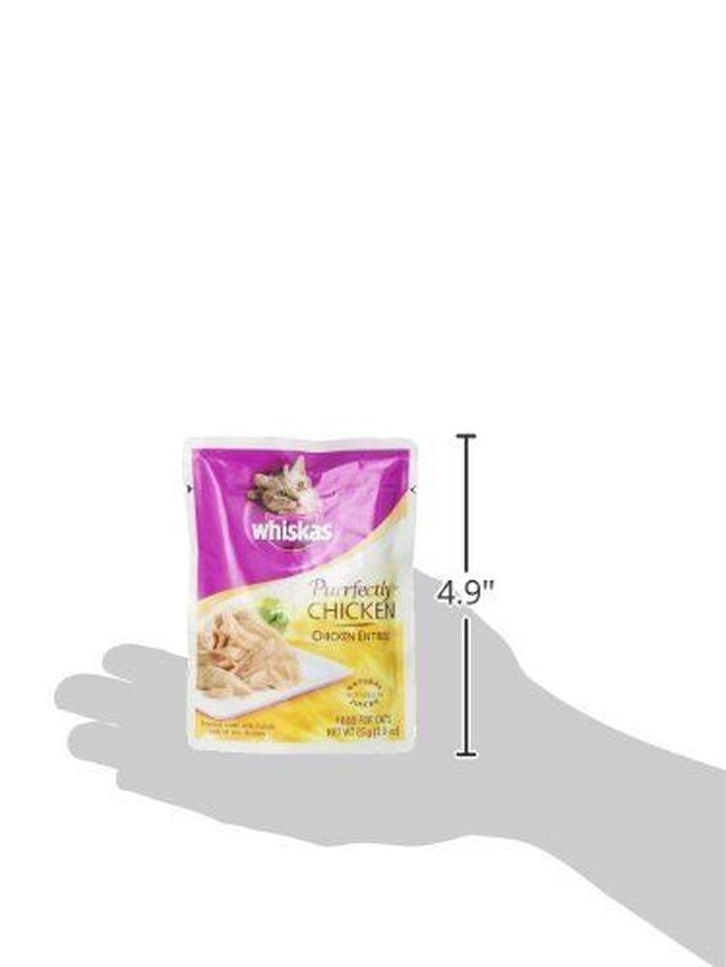 Pack of 24 WHISKAS PURRFECTLY Chicken Wet Cat Food Chicken Entree Flavor 3 Oz
