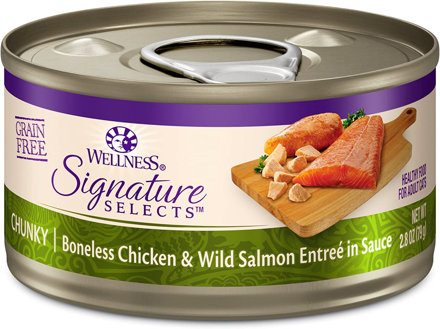CORE Signature Selects Chunky Adult Wet Cat Food, Natural, Protein-Rich, Grain Free, 2.8 Ounce, 12 Pack (Chicken & Salmon)