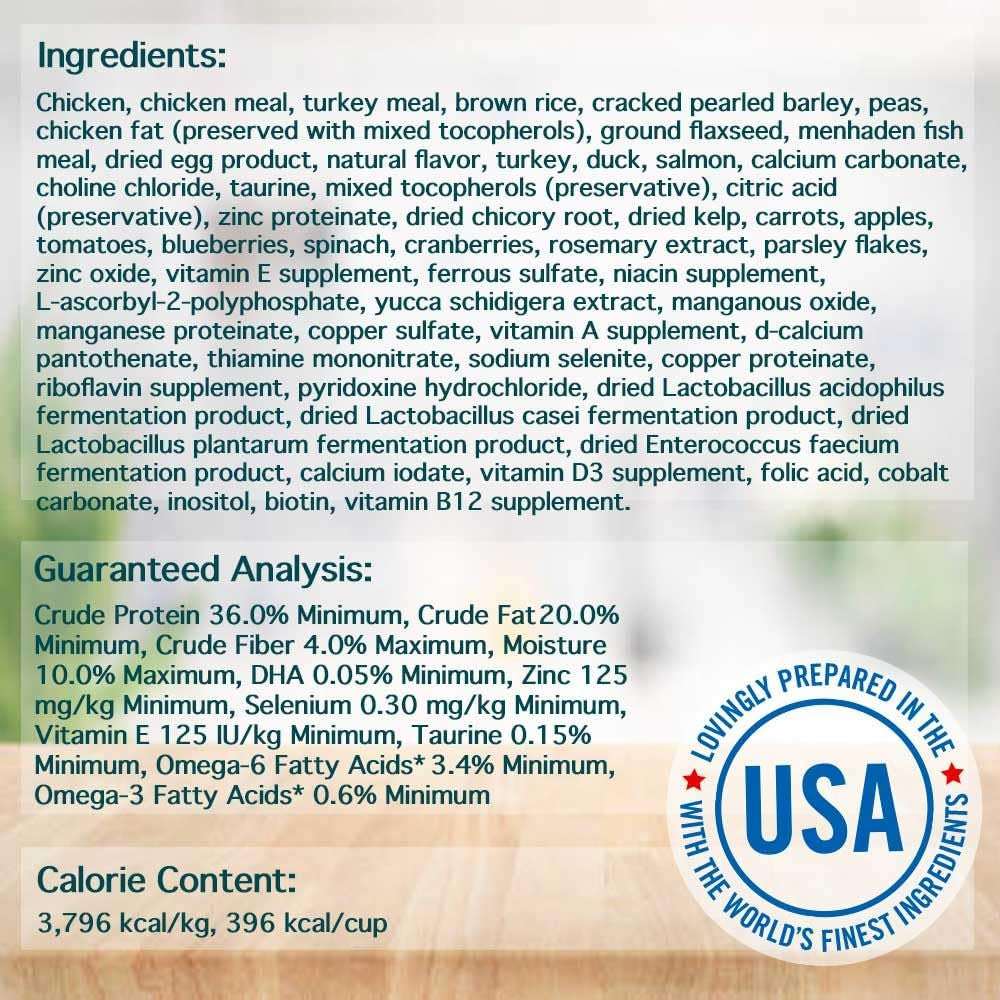 Classic Dry Kitten Food, Chicken, Brown Rice & Pea Recipe, 12 Pound Bag | Soy, Corn & Wheat Free, No Artificial Flavors or Preservatives